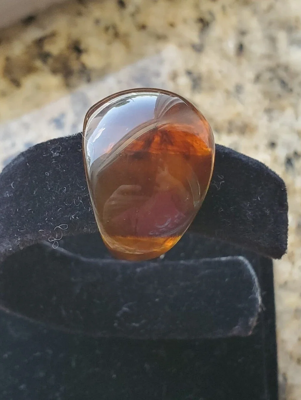 Chunky Amber Swirl Resin Ring
